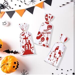 5for$10 Halloween 50Pc Treat Bags Cellophane Candy Goodie Favor Party Supplies